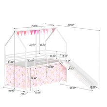 Load image into Gallery viewer, Jack - House Loft Bed With Slide And Curtain Set