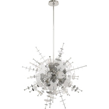Load image into Gallery viewer, 38" Six Light Dimmable Chandelier With Shades - Silver