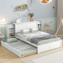 Load image into Gallery viewer, Storage Platform Bed With Pull Out Shelves And Trundle