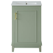 Load image into Gallery viewer, Modern Small Bathroom Vanity Cabinet With Ceramic Basin, Ample Storage, 1 Soft Close Door