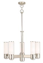 Load image into Gallery viewer, 20'' Five-Light Dimmable Chandelier With Shades - Nickel / Pearl Silver
