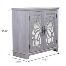 Load image into Gallery viewer, Elegant Sideboard With 2 Acrylic Mirrored Doors, Adjustable Shelf Storage