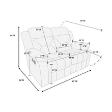 Load image into Gallery viewer, Modern Loveseat With Pillow Arms, Plush Backrest, Horizontal Tufting, USB Port