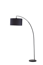Load image into Gallery viewer, Sleek Arc Floor Lamp With Black Drum Shade - Black