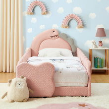 Load image into Gallery viewer, Cute Dinosaur Shaped Bed With Safety Guardrail, Toddler Frame