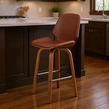 Load image into Gallery viewer, 26" Swivel Counter Height Bar Chair - Brown