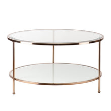Load image into Gallery viewer, Glass With Iron Round Coffee Table - Clear / Gold