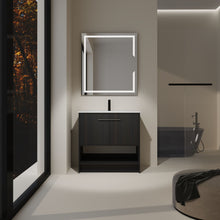 Load image into Gallery viewer, Modern Bathroom Vanity With Ceramic Sink, Freestanding Cabinet, Soft Closing Doors