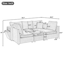 Load image into Gallery viewer, Modern Sectional Sofa U-Shaped With Movable Ottoman Storage Armrests And USB Ports