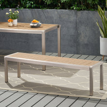 Load image into Gallery viewer, Outdoor Modern Aluminum Dining Bench, Durable And Elegant Design