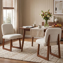 Load image into Gallery viewer, Dining Chair With Curved Legs (Set of 2) - Beige / Brown