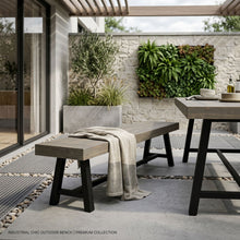 Load image into Gallery viewer, Outdoor Patio Bench - Gray / Rustic Metal