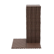 Load image into Gallery viewer, Interlocking Deck Waterproof Outdoor Patio Tiles (Set of 44) - Brown
