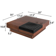 Load image into Gallery viewer, Italian Retro Inspired Acacia Wood Storage Coffee Table - Brown / Black