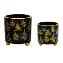 Load image into Gallery viewer, Pot Planters (Set of 2) - Black / Gold