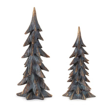 Load image into Gallery viewer, Poly Trees Tabletop Sculpture (Set of 2) - Gray / Gold