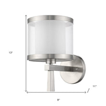 Load image into Gallery viewer, Wall Light With Fabric Shade - White / Silver