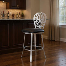 Load image into Gallery viewer, Iron Swivel Bar Height Bar Chair - Black And Silver