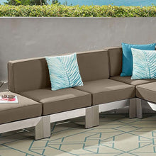 Load image into Gallery viewer, Outdoor Aluminum Armless Chair With Cushion - Silver