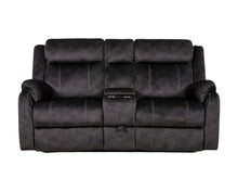 Load image into Gallery viewer, Microfiber Manual Reclining Loveseat With Storage - Dark Gray