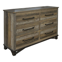 Load image into Gallery viewer, Solid Wood 6 Drawer, Double Dresser - Brown