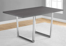 Load image into Gallery viewer, 59" Taupe And Silver Metal Sled Base Dining Table