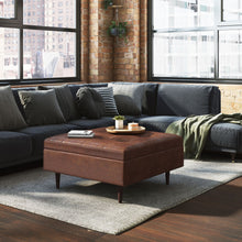 Load image into Gallery viewer, Shay - Large Square Coffee Table Storage Ottoman Mid-Century Style