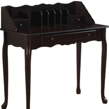 Load image into Gallery viewer, 36" Dark Brown Solid Wood Computer Desk With Three Drawers