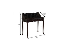 Load image into Gallery viewer, 36" Dark Brown Solid Wood Computer Desk With Three Drawers