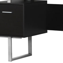Load image into Gallery viewer, 60" Black and Silver Computer Desk With Three Drawers