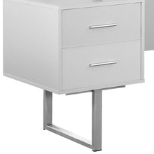 Load image into Gallery viewer, 60" Black and Silver Computer Desk With Three Drawers