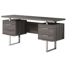Load image into Gallery viewer, 60" Black and Silver Computer Desk With Three Drawers