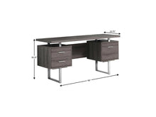 Load image into Gallery viewer, 60" Black and Silver Computer Desk With Three Drawers