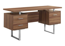 Load image into Gallery viewer, 60" Black and Silver Computer Desk With Three Drawers
