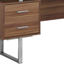 Load image into Gallery viewer, 60" Black and Silver Computer Desk With Three Drawers