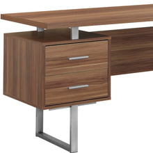 Load image into Gallery viewer, 60" Black and Silver Computer Desk With Three Drawers