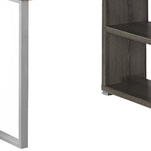 Load image into Gallery viewer, 47" White and Silver L Shape Computer Desk With Three Drawers