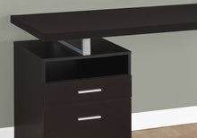 Load image into Gallery viewer, 60" Dark Brown and Silver Computer Desk With Two Drawers