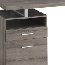 Load image into Gallery viewer, 60" Dark Brown and Silver Computer Desk With Two Drawers