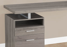 Load image into Gallery viewer, 60" Dark Brown and Silver Computer Desk With Two Drawers