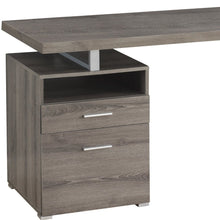 Load image into Gallery viewer, 60" Dark Brown and Silver Computer Desk With Two Drawers