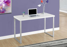 Load image into Gallery viewer, 47" White and Silver Computer Desk