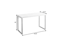 Load image into Gallery viewer, 47" White and Silver Computer Desk