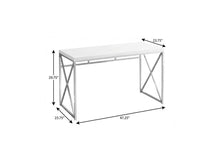 Load image into Gallery viewer, 47" White and Silver Computer Desk