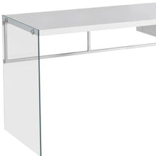 Load image into Gallery viewer, 48" White and Clear Computer Desk