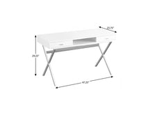 Load image into Gallery viewer, 47" White and Silver Computer Desk With Two Drawers