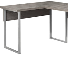 Load image into Gallery viewer, 79" Taupe and Silver L Shape Computer Desk With Two Drawers