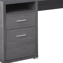 Load image into Gallery viewer, 79" Taupe and Silver L Shape Computer Desk With Two Drawers