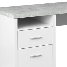 Load image into Gallery viewer, 79" Taupe and Silver L Shape Computer Desk With Two Drawers