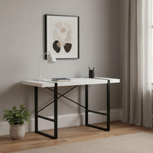 Load image into Gallery viewer, 49" White and Black Computer Desk